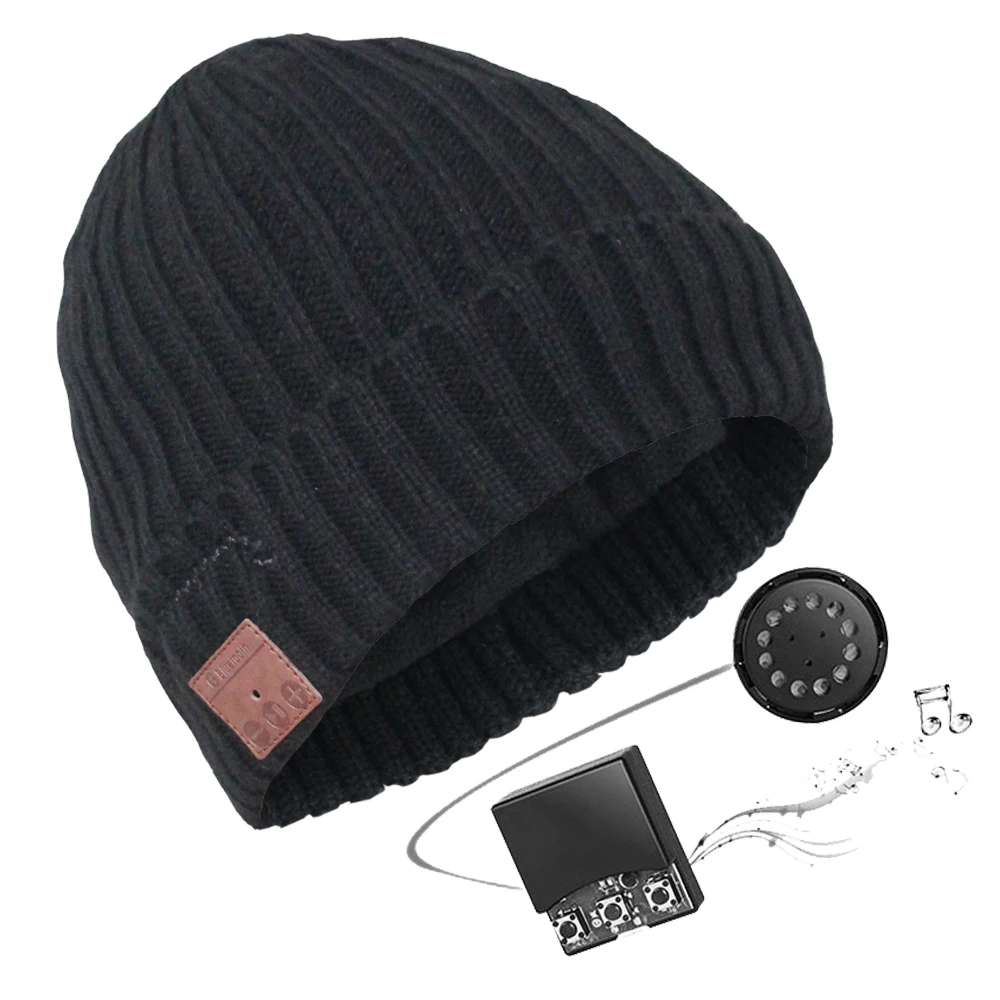 JINSERTA Беспроводная шапка c наушниками Bluetooth со съемным светодиодный светильник BT 4,2 стерео музыкальные кепки с микрофоном для смартфонов Handsfree