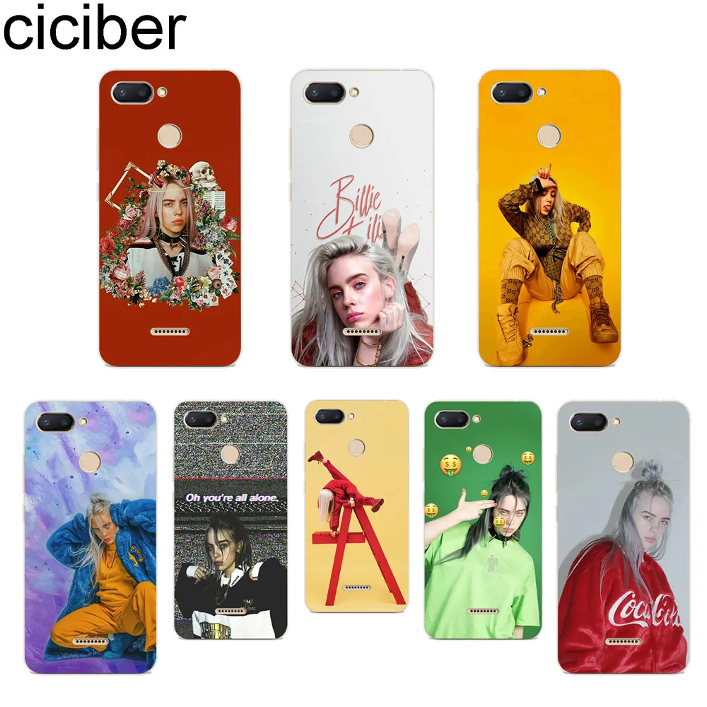 

ciciber Billie Eilish For Xiaomi Red 6 5 4 3 A X S Pro Plus S2 Soft TPU Back Phone Cases for Redmi Note 7 6 5 4 3 X A Pro Cover
