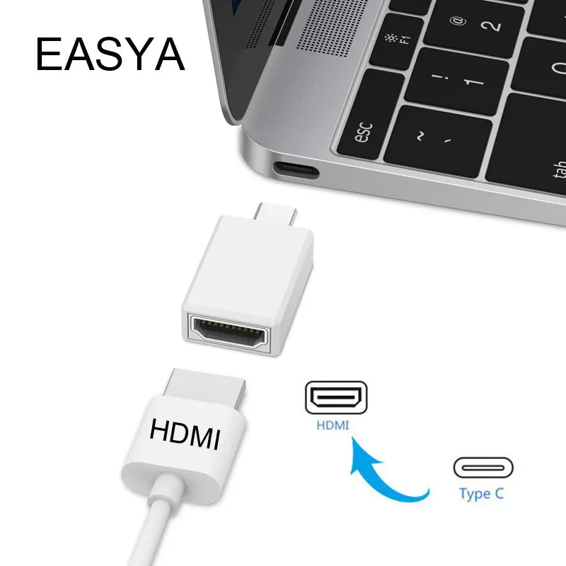 

EASYA USB C Hub to HDMI Adapter for Macbook pro/Air 2018 USB-C 3.1 Male to HDMI Female support 4K HD for Ipad Pro 2018