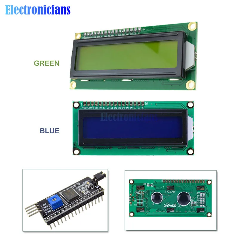 ЖК-дисплей 1602 PCF8574T PCF8574 IIC/I2C/интерфейс 16x2 модуль ЖК-дисплея 5 В синий/желто-зеленый