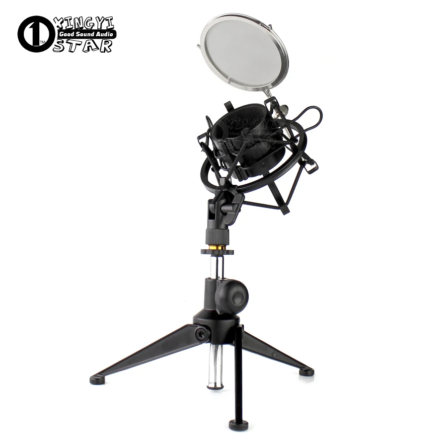 

Desktop Tripod Microphone Stand Windscreen Pop Filter Mic Isolation Shield Shock Mount Spider For TAKSTAR PC K810 K550 K600 K500