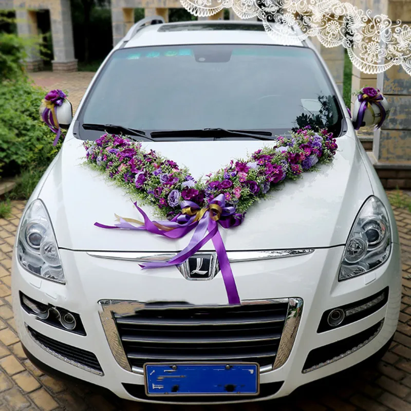 Красивая Роза Остина V-shaped Свадебный автомобиль украшение набор Европа США Свадьба основной плавающий искусственный цветок свадьба
