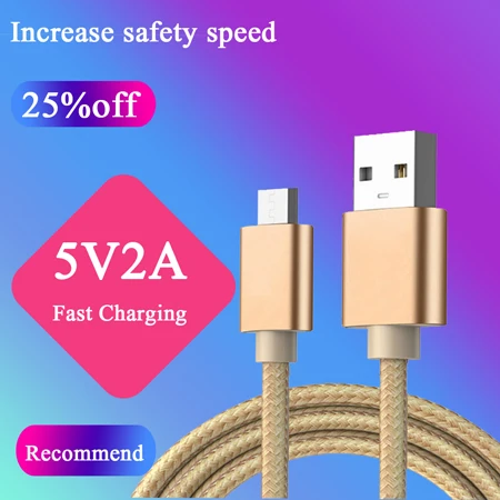 

100pcs Micro USB Cable 2A Fast Charging Mobile Phone Charger Cable 1 1.5 2 M Date Cable for Xiaomi/ Huawei /Android Tablet/iph