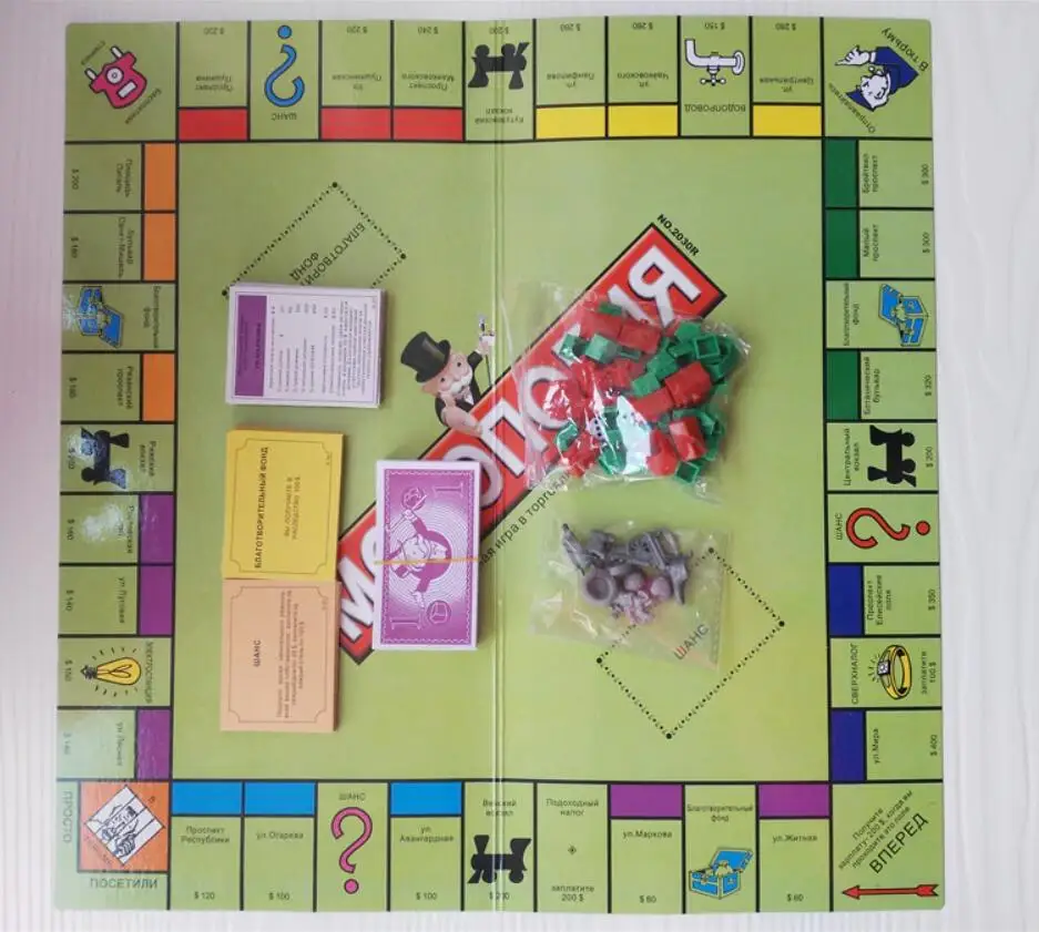 

Family Game Monopoli Playing Cards Toys Russian Spainish French Arabic Version Desktop Board Game Gift for Children