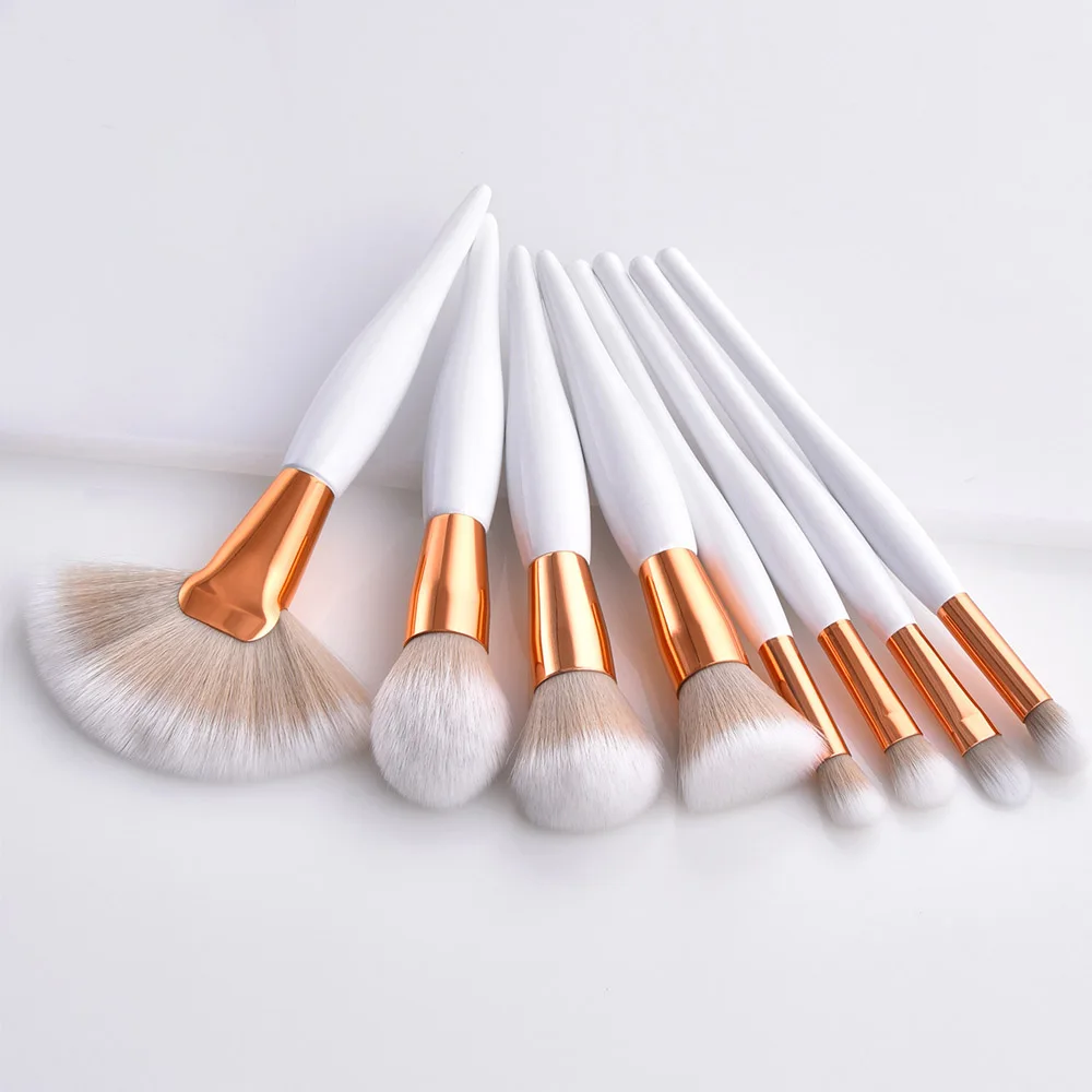 

8 pcs/set Makeup Brushes Kit Eye Shadow Foundation Powder Brushes Cosmetic Make Up Brushes Wood Handle Fan Brush Tools Maquiagem
