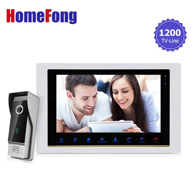 

Homefong 10 Inch Video Door Phone Doorbell Intercom System 1200TVL bell with Camera Recording Intercoms for a Private House