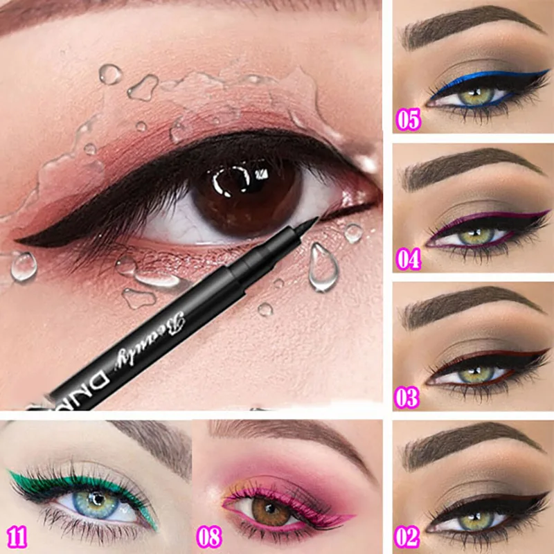 

Eye Makeup Waterproof Neon Colorful Liquid Eyeliner Pen Make Up Comestics Long-lasting Black Eye Liner Pencil Makeup Tools