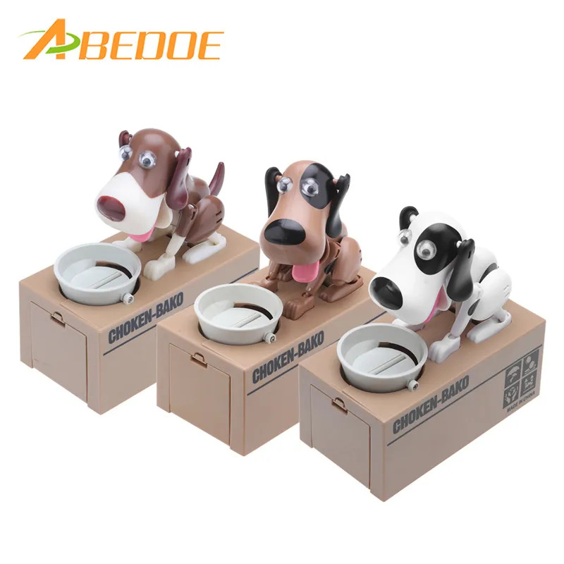 

ABEDOE Dog Eating Money Box Automatic Chewing Coin Saving Bank Piggy Bank Safe Box Christmas Gift for Children Kids Saving Money