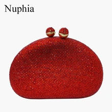 Nuphia женский вечерний клатч, мини крошечные сумочки через плечо, Брендовые вечерние клатчи, жесткая коробка, вечерние сумки и вечерние сумочки красного цвета