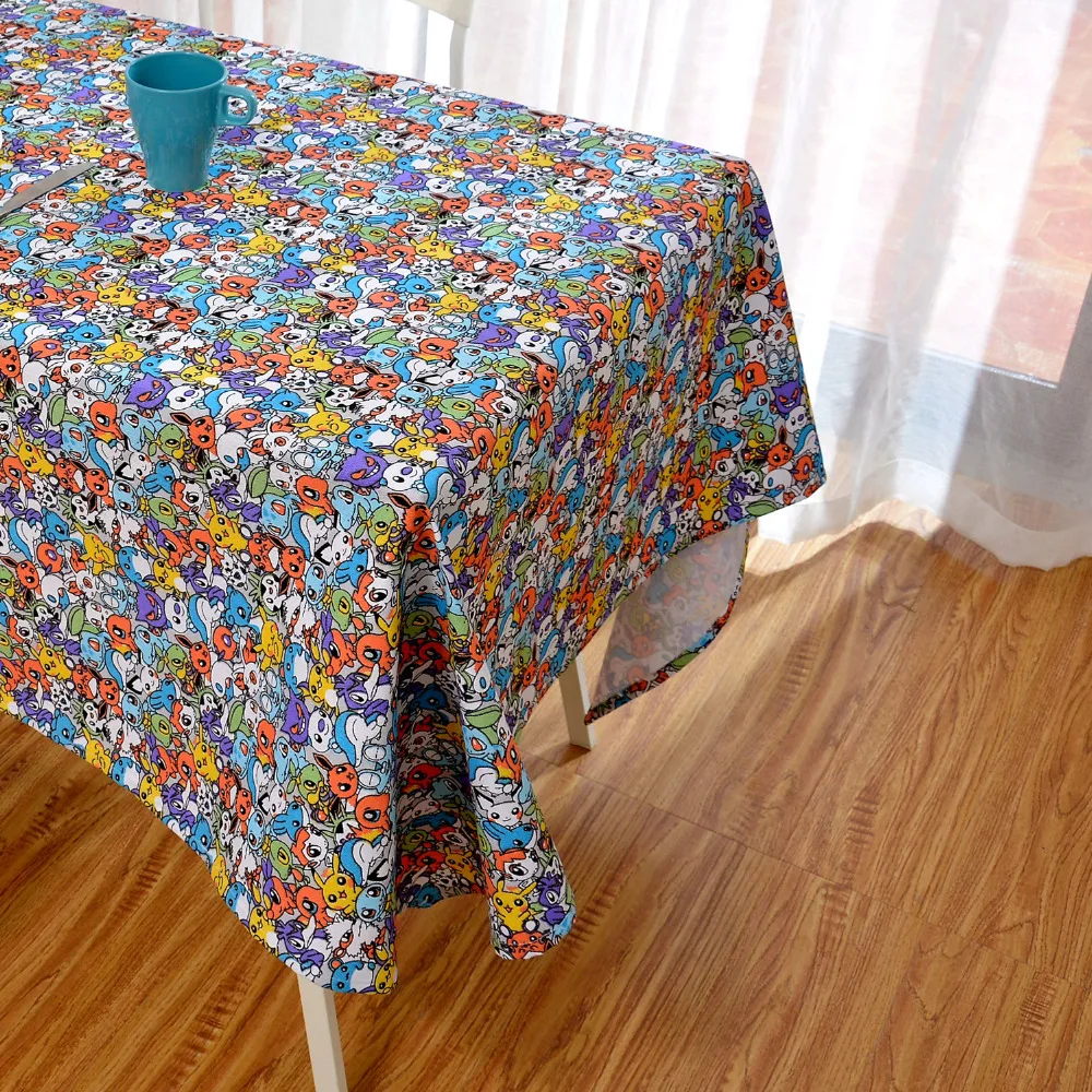 

Latest High Grade Eco Popular Game Pokemon Kids Table Cloth Cartoon Cute Minecraft Party Poke Table Cover Linen Accessories