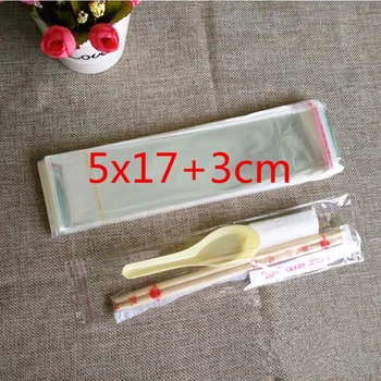 

100pcs 5x17+3cm Transparent Opp Bag Packing Self Adhesive Seal Plastic Bags