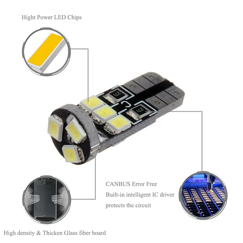 1 шт. Автомобильные светодиодные лампы Canbus T10 W5W для Peugeot 206 207 306 307 406 407 308|Фара авто в