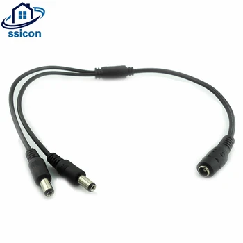 

SSICON 10Pieces 1 Female to 2 Male 5.5mm*2.1mm DC Power Adapter Splitter Plug Connector Cable Supply for CCTV Security Camera