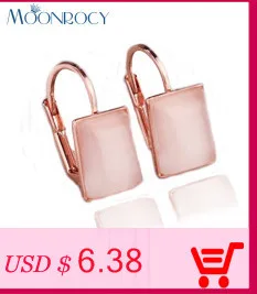 MOONROCY Free Shipping Italina Fashion Zirconia Rose Gold Color Red Blue Purple Green Crystal Earrings Clip Earrings Gift