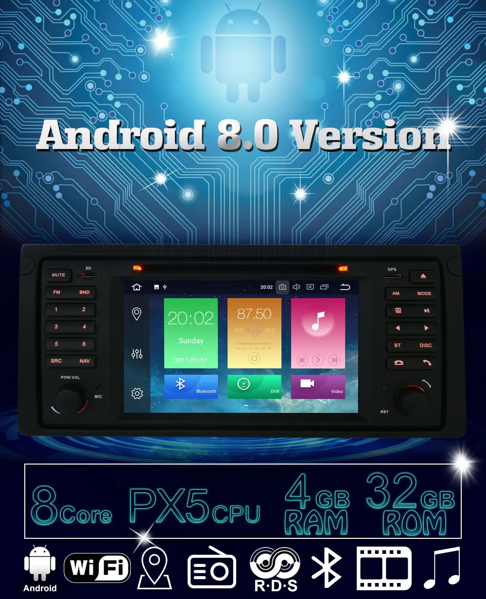 Flash Deal HD 1024*600 Android 8.0 Octa Core CPU 4GB RAM Car DVD Player For BMW X5 E53 E39 E38 M5 5 7 Series Radio GPS Navigation 4G WIFI 5 Flash Deal HD 1024*600 Android 8.0 Octa Core CPU 4GB RAM Car DVD Player For BMW X5 E53 E39 E38 M5 5 7 Series Radio GPS Navigation 4G WIFI 5