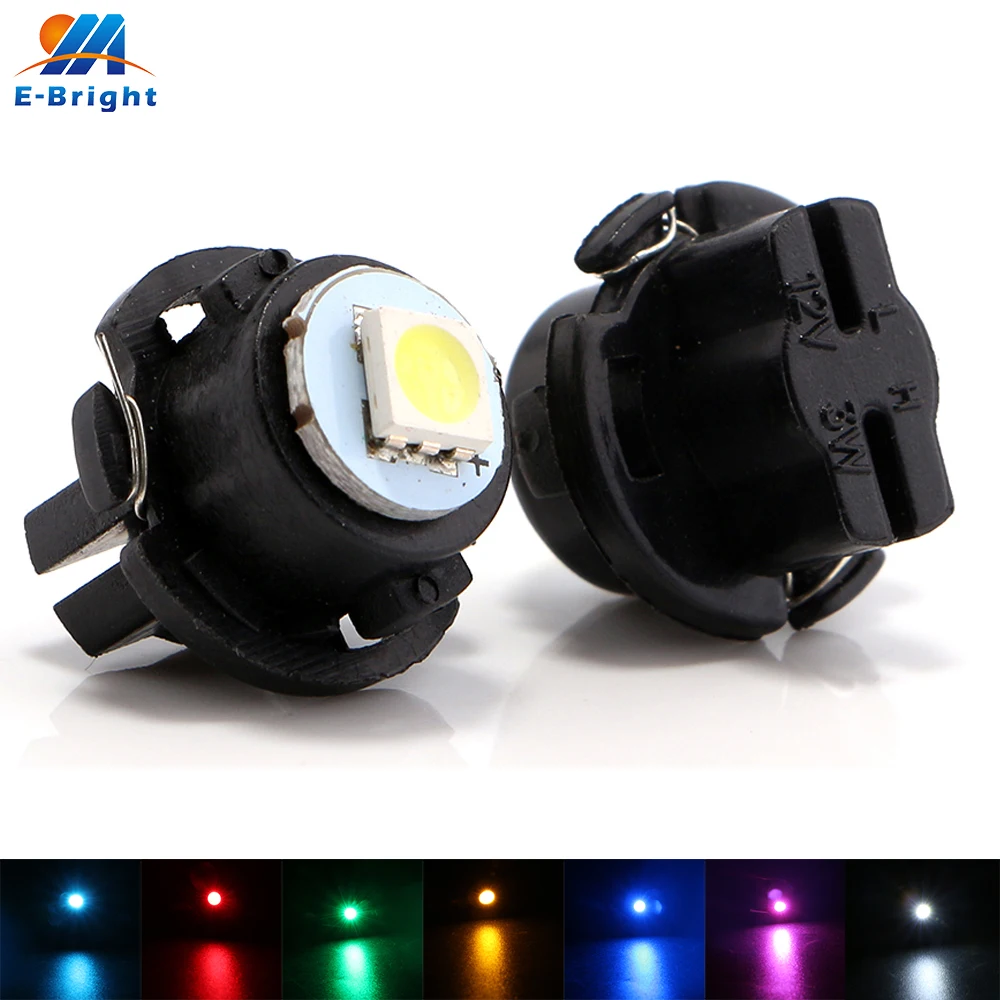 

500pcs/lot 12V T6.5 Base 5050 1 SMD Led Instrument Wedge Light Car Interior Light Bulbs Dashboard Reading Lamp 20LM 8000K