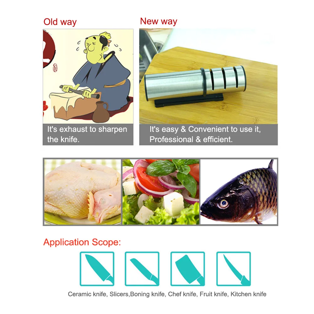 GRINDER Best selling T1202DC Kitchen Knife Sharpener Stainless Three Grinding Stages Household Kitchen Sharpening Tools 21
