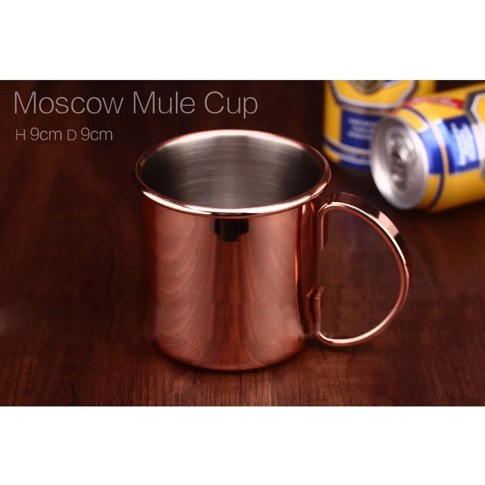 Hot-Copper-Color-Moscow-Mule-Cup-Rose-Golden-Plated-w-Handle-Margarita-Mug-Tumbler-Liquor-Drink