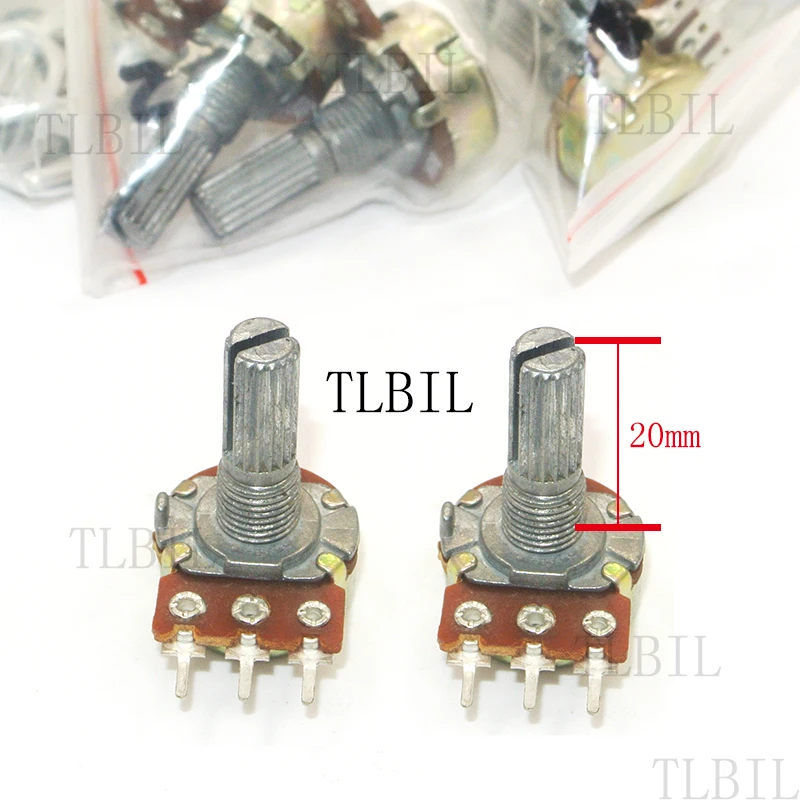 

5Pcs WH148 B1K B5K B10K B20K B50K B100K B220K B1M 3Pin 20mm Shaft Amplifier Dual Stereo Potentiometer