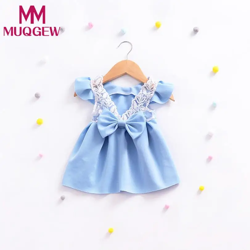 

2019 Baby Angel Feathers Party lace Dress Princess Kids Children Infant Baby bow Dresses Baby Girls Dresses Newborn Baby Clothes