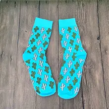 1 пара, модные женские носки, растение кактус, забавный хлопок, Harajuku, удобные, милые, для девочек, Осень-зима, теплые, дышащие носки