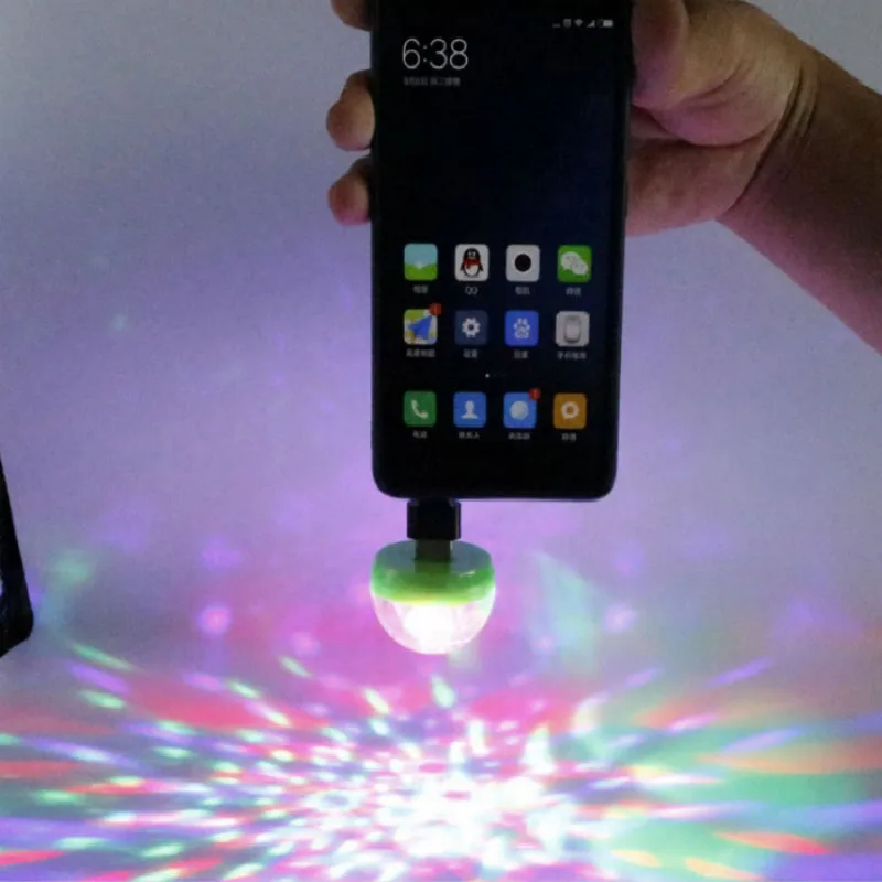 

mini USB interface Mobile interface phone portable Dazzle colour disco light stage light party lights free shipping