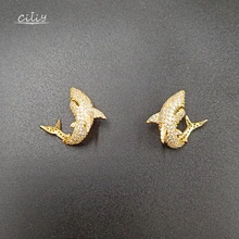 Ciliy серьги Модные ювелирные изделия микро-инкрустированные цирконием маленькие акулы подарочные серьги-гвоздики для женщин Роскошные Дизайнерские серьги F7920FY