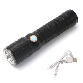 

Black LED Flashlight 1*XML-T6+12*LED Outdoor Camping Hiking Torch 6 Modes Aluminum Alloy USB Rechargeable Zoomable Flashlight