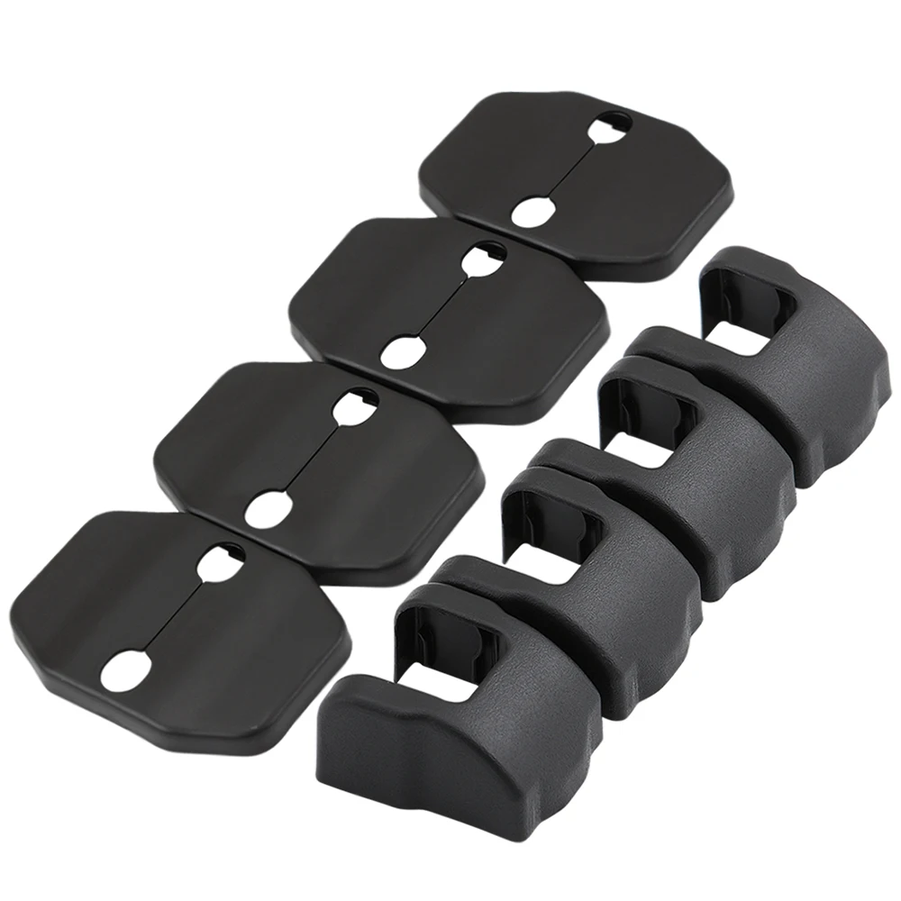 

AndyGo 8PCS ABS Car Door Stopper Cover Door Lock Protective Covers for Jeep Compass 2017 /Renegade 2015 2016 2017 Accessories