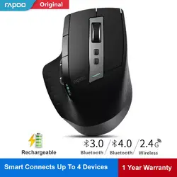 Новая беспроводная мышь Rapoo перезаряжаемая многомодовая лазерная мышь переключение между Bluetooth и 2,4 г подключение 4 устройств для