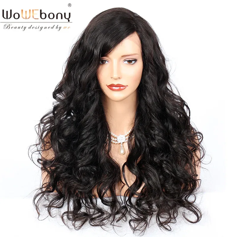 

WoWEbony Full Lace Human Hair Wigs 200% Density Wavy Brazilian Remy Glueless For Black Women Pre-plucked Natural Hairline