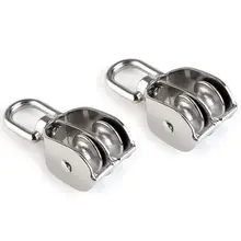 HLZS-двойной шкив блок 2 шт из нержавеющей стали 304 двойной поворотный шкив блок