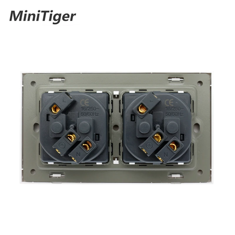 Высококачественная Золотая настенная розетка Minitiger из поликарбоната с двойным