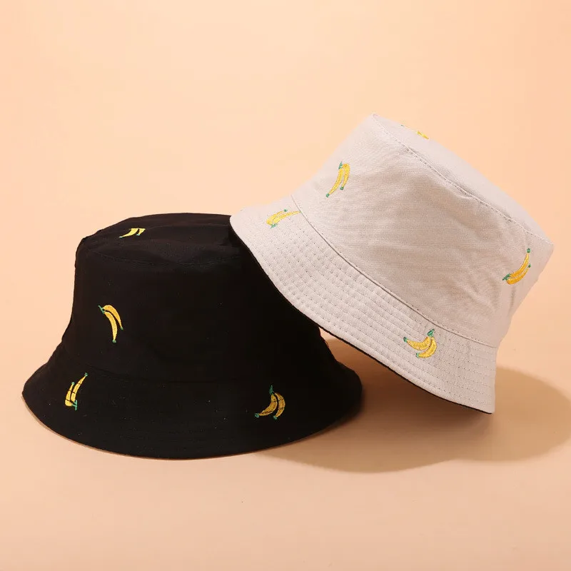 Perimedes, одноцветные шляпы-ведерки, складная шапка в рыбацком стиле с принтом банана, летняя шапка для женщин, повседневная шапка унисекс, chapeu feminino