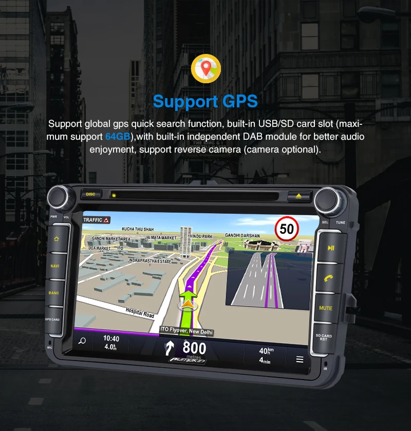 Perfect Pumpkin Android 9.0 GPS Autoradio Stereo For Volkswagen/Golf/Skoda 2 Din 8" Car Multimedia Player 4GB RAM 32GB ROM Wifi OBD2 DAB 2 Perfect Pumpkin Android 9.0 GPS Autoradio Stereo For Volkswagen/Golf/Skoda 2 Din 8" Car Multimedia Player 4GB RAM 32GB ROM Wifi OBD2 DAB 2