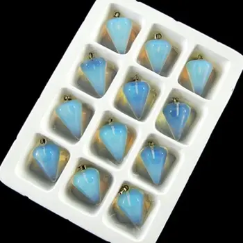 

(12 pieces/lot) Wholesale Natural Opal Opalite Pendulum Pendant Bead 25x15mm Free Shipping Fashion Jewelry HLJBC27
