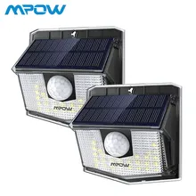 2 шт. Mpow 30 светодиодный солнечный свет Открытый PIR датчик движения свет 19.5% Высокоэффективная солнечная панель водонепроницаемый 270 градусов широкий угол