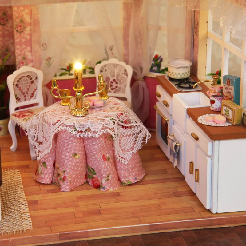 DIY Large Wooden Dollhouse: Miniature Doll House Model Kits for Princess Cottage - Ideal Toy House for Girls' Birthday or Christmas Gift image 4