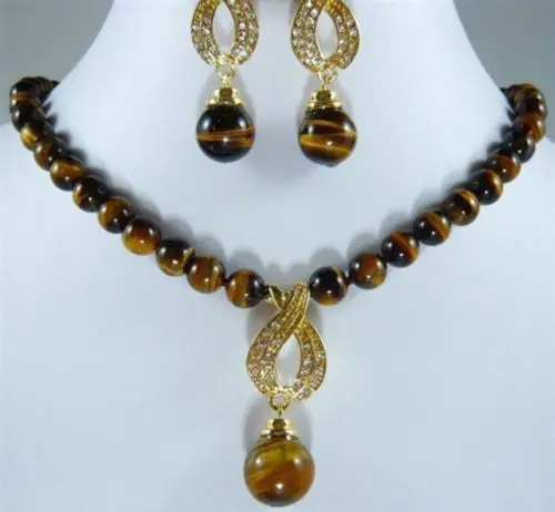 

Hot sale new Style >>>>>African Roar Tiger's Eye Necklace Earring