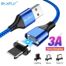 RAXFLY 3A Магнитная зарядное устройство для Xiaomi Redmi Note 7 Магнитный Кабель Micro Тип usb C быстрой зарядки для iPhone XS Max магнит заряд магнитная зарядка