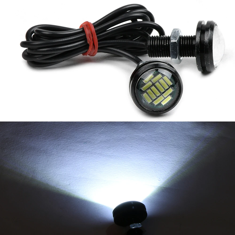 2PCS White 12V 15W Eagle Eye LED DRL Daytime Running Backup Light Motor