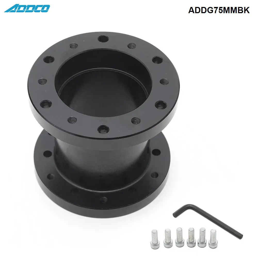 ADDCO алюминиевый сплав 75 мм высота рулевого колеса автомобиля концентратор Расширение адаптер прокладка ADDG75MMBK