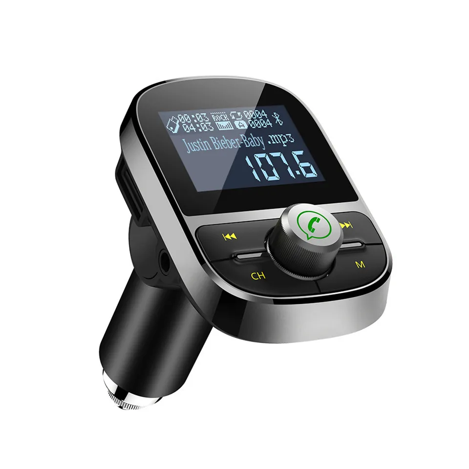Bluetooth FM Transmitter Audio Car Mp3 Player Wireless In-Car FM Modulator Handsfree Bluetooth Car Kit with LCD Display (1)