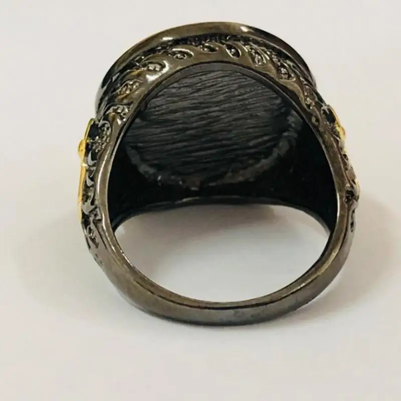 1 шт., винтажные кольца с драконом, черное Золотое кольцо с животными, мужское кольцо, модное готическое кольцо в стиле панк, вечерние ювелирные изделия, китайский стиль