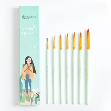 Набор из 7 предметов, нейлоновая кисть с круглой головкой, набор для начинающих взрослых, профессиональный рисунок, художественная живопись, акварельная кисть