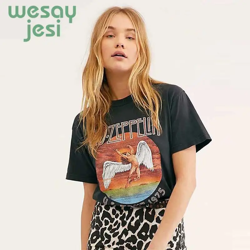 

Women Vintage Black Tshirt Top Women Summer Cotton T Shirt Boho Top Short Sleeve O-neck Chic Graphic Print Tees Clothes