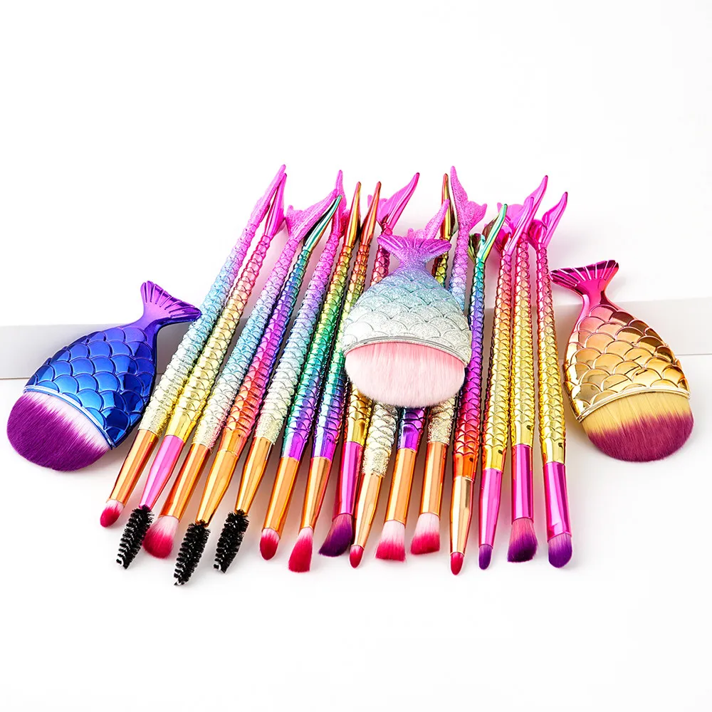 

New 6PCS Mermaid Brush Set Foundation Eyeshadow Makeup Brushes Cosmetic Beauty Tool oc23