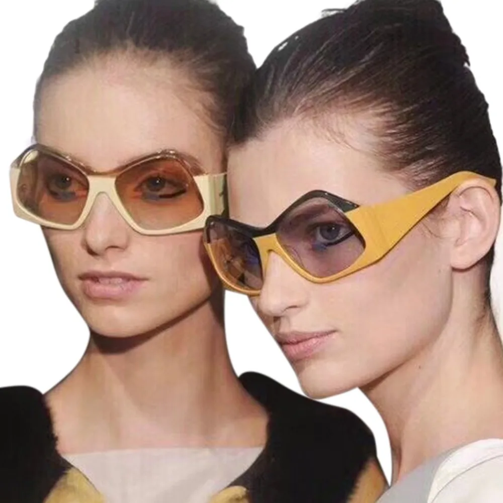 

Oversized Luxury Sunglasses Women Clean Lens Sun Glasses Female Two Color Patchwork Eyewear Brand Designer Ladies Sunglasses