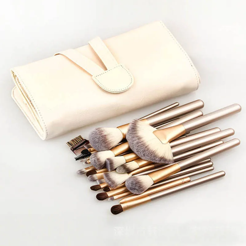 

New fashion Makeup brushes 12pcs &18pcs & 24pcs Professional Cosmetics Brush UP bag Foundation Powder Blush makeup set kit