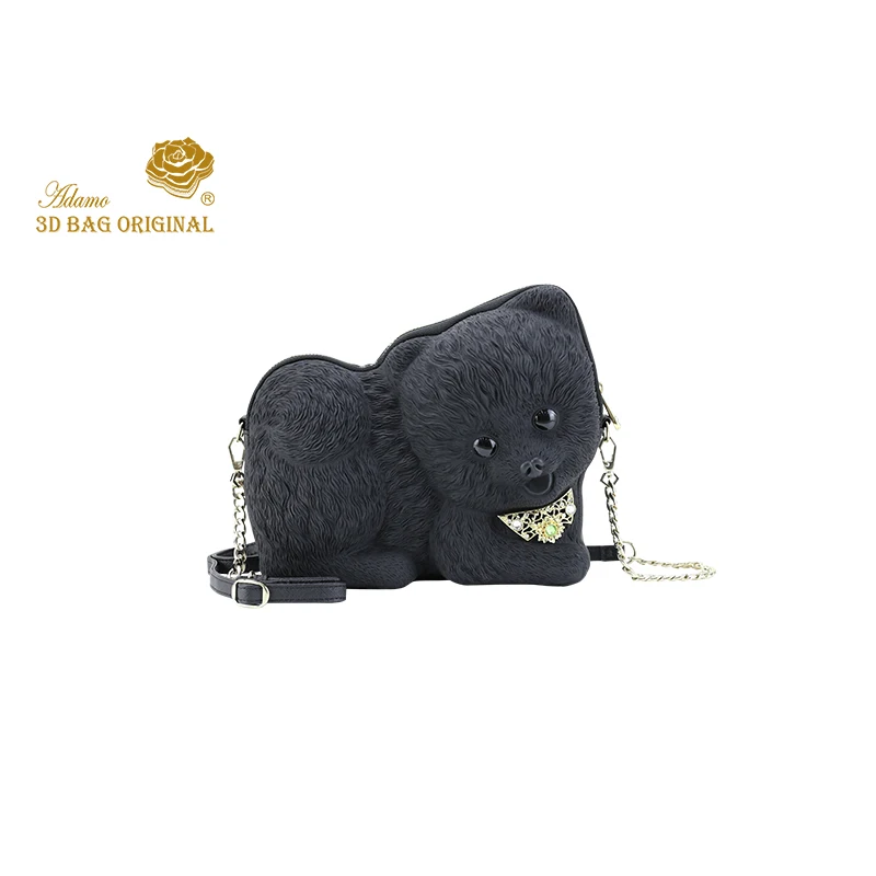 Adamo 3D сумка оригинальная Померанская сумка на ремне модные женские сумки Горячая распродажа Женские повседневные сумки через плечо - Цвет: Black(golden scarf)